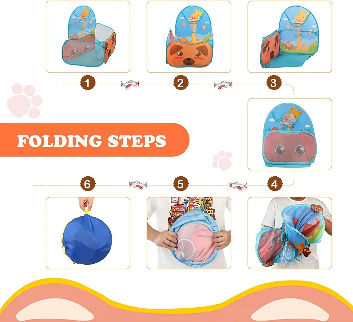 בריכת כדורים מקפיצה לילדים הכוללת סל מובנה