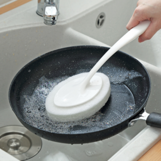 מברשת ספוג לניקוי יסודי עם ידית ארוכה וראש מתחלף