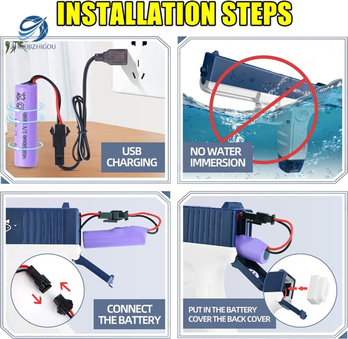 אקדח מים חשמלי נטען USB לילדים ומבוגרים לקיץ – תמונה 6