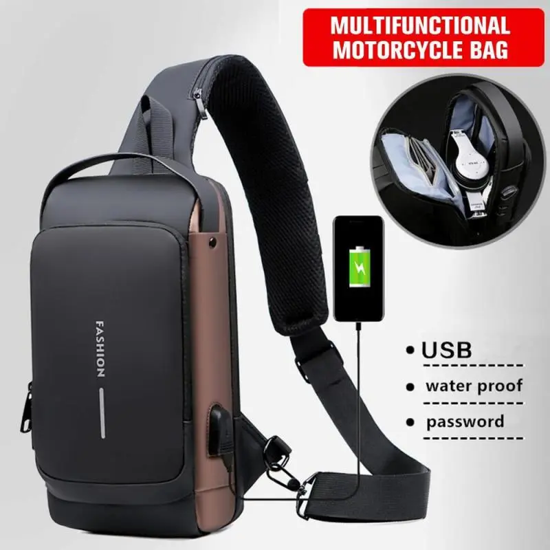 תיק קרוסבודי מונע גניבות עם יציאת USB ובד אוקספורד עמיד – תמונה 2