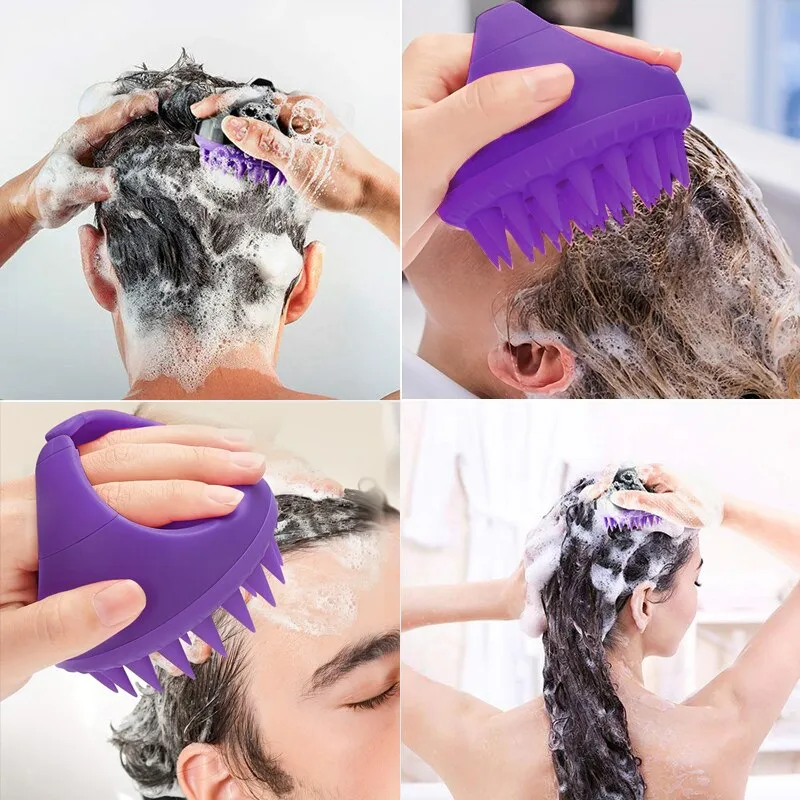 מברשת עיסוי לקרקפת מסיליקון לניקוי עמוק במקלחת – תמונה 5