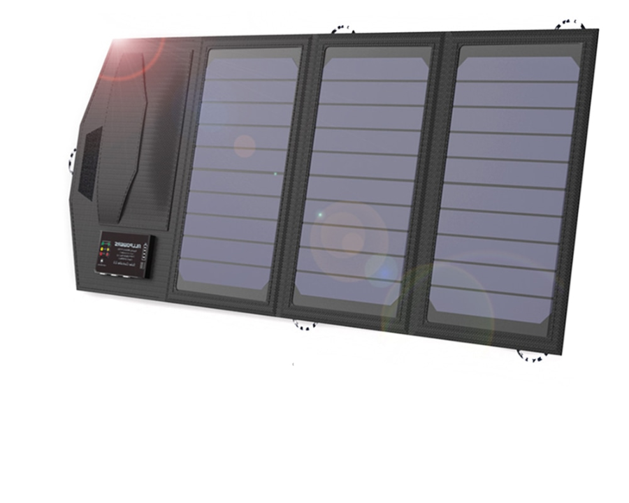 פאנל סולארי מתקפל נייד עם סוללה 6000mAh ו-USB