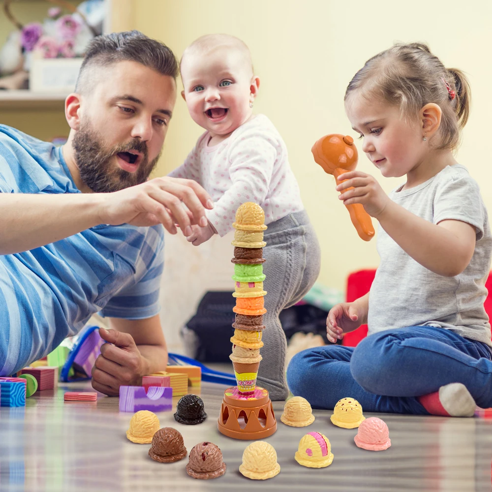 משחק הרכבת מגדל גלידה לילדים לפיתוח קואורדינציה ודמיון – תמונה 2
