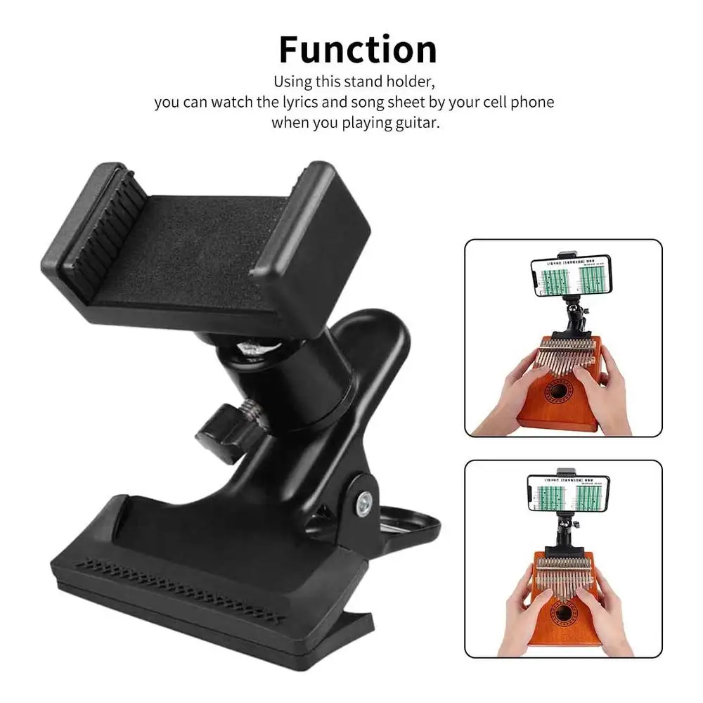 מחזיק טלפון לגיטרה אוניברסלי עם סיבוב 360° לנגנים – תמונה 3