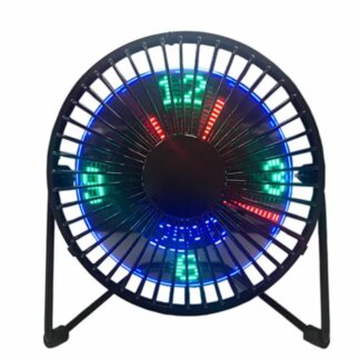 מאוורר USB שקט ממתכת עם תצוגת LED למחשב ולרכב