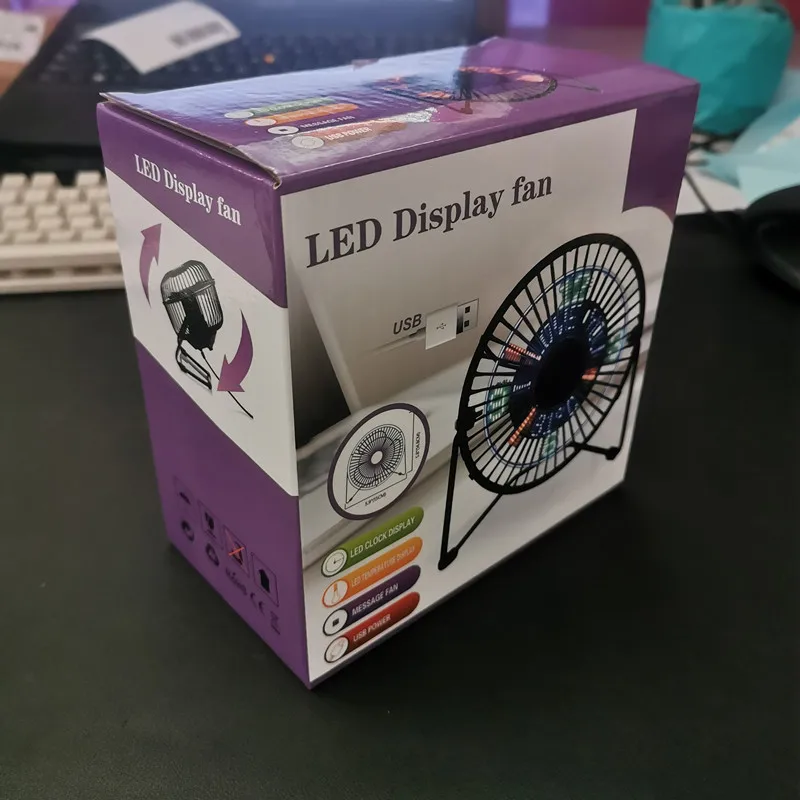 מאוורר USB שקט ממתכת עם תצוגת LED למחשב ולרכב – תמונה 6