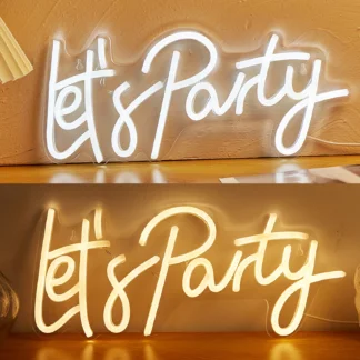 שלט LED Let's Party לאירועים ומסיבות עם חיבור USB