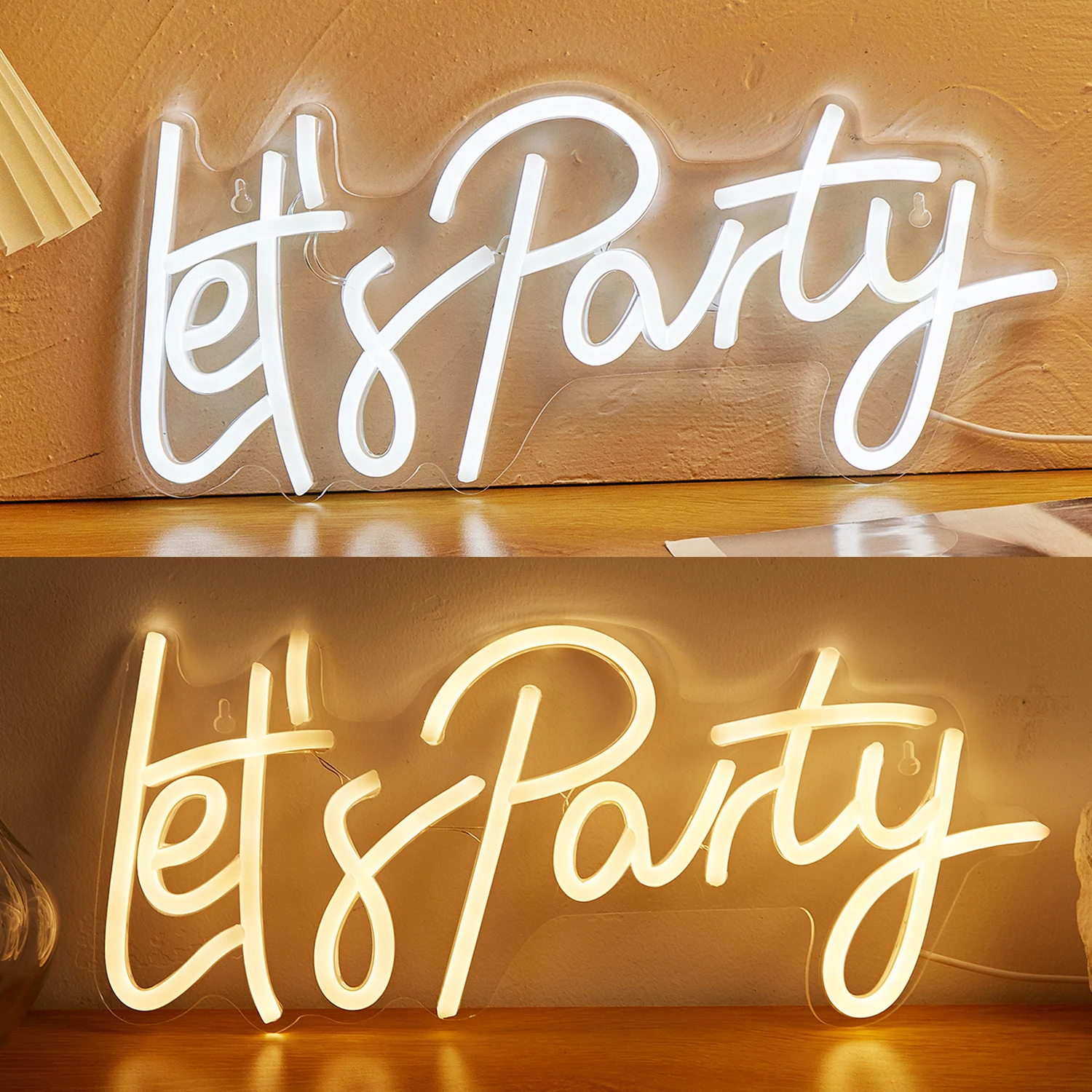 שלט LED Let's Party לאירועים ומסיבות עם חיבור USB