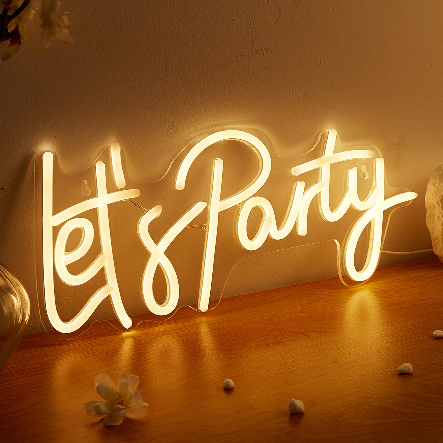 שלט LED Let's Party לאירועים ומסיבות עם חיבור USB – תמונה 3