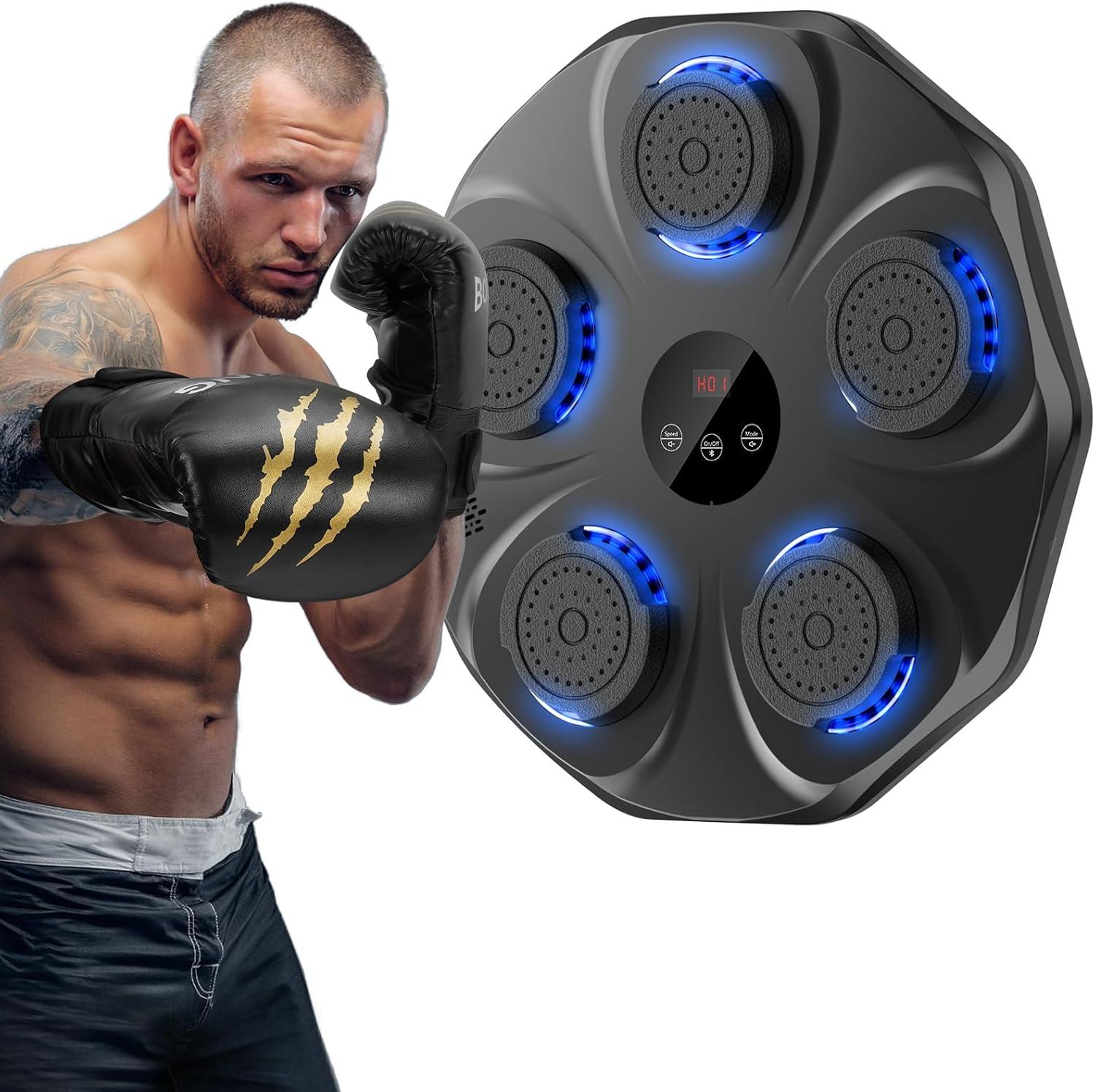 מכשיר אגרוף חכם לאימון תגובות עם רמקול Bluetooth