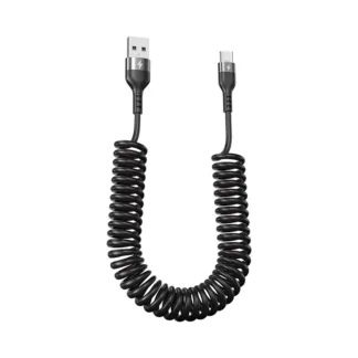 כבל USB Type C קפיצי לטעינה מהירה באורך עד 1 מטר