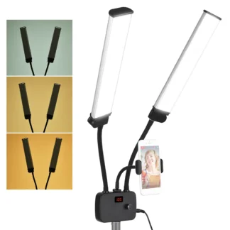 מחזיק טלפון עם תאורה, 2 זרועות LED ו-3 מצבים