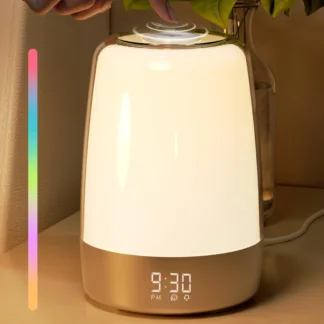 שעון מעורר זריחה עם תאורה מתכווננת וצבעים משתנים