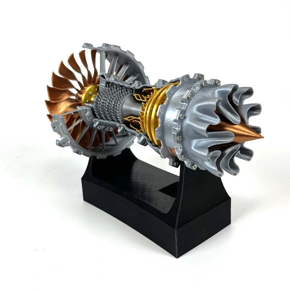 דגם מנוע מטוס מכני 1:20 עם סוללות ומעמד תצוגה – תמונה 3