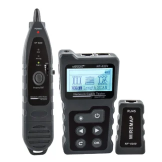 ערכה לבדיקת רשת עם מסך LCD, מד אורך כבלים ופנס