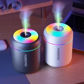 מטהר אוויר USB נייד עם אורות צבעוניים וקיבולת 180 מל