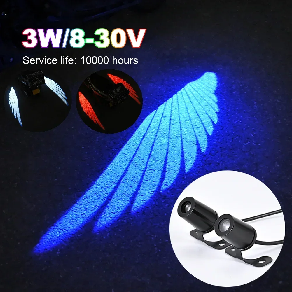 תאורת כנפי מלאך לאופנוע עם 2 יחידות LED להקרנה על הכביש – תמונה 2