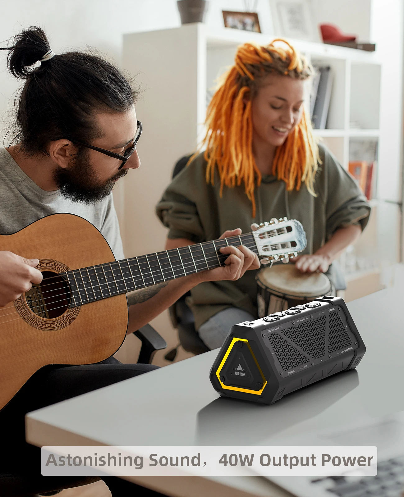 רמקול בלוטות' עמיד למים וזעזועים עם תאורת RGB לשימוש חיצוני – תמונה 5
