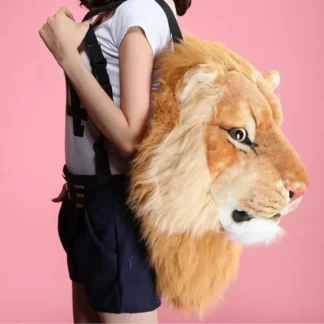 תיק גב פרוותי תלת־ממד בעיצוב אריה או טיגריס לילדים