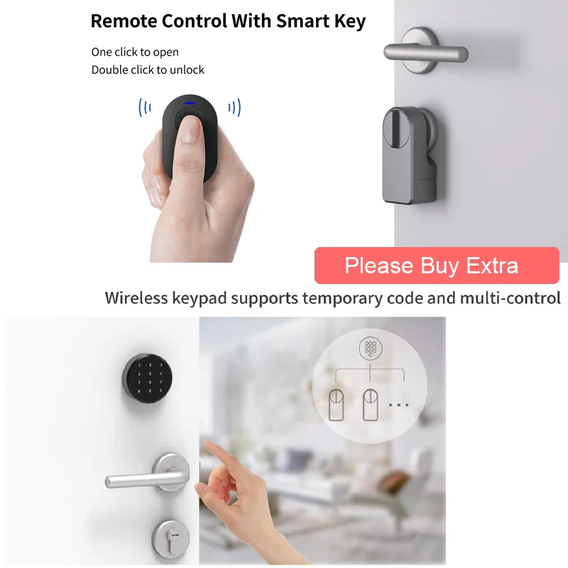 מנעול דלת חכם עם Bluetooth לפתיחה ונעילה מרחוק ללא מפתח – תמונה 5