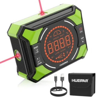 מד זווית אלקטרוני עם לייזר, צג LCD ומגנט למדידה מדויקת