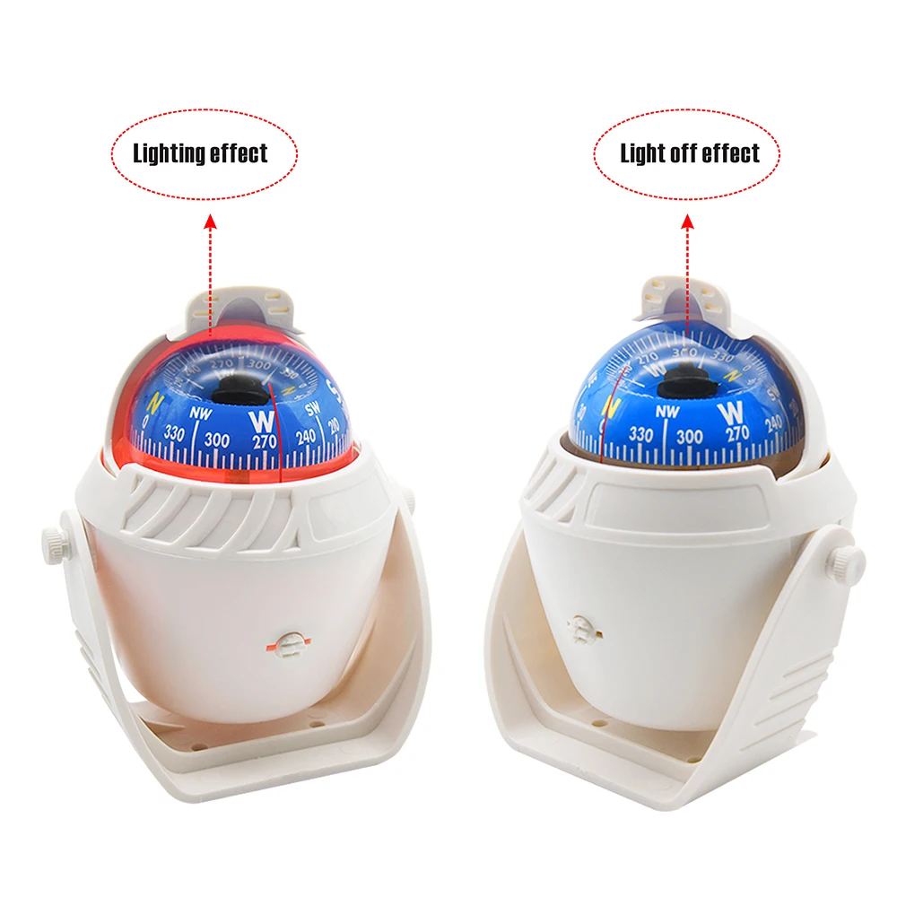 מצפן ימי מקצועי עם LED – עמיד למים, מסתובב ומתכוונן – תמונה 3