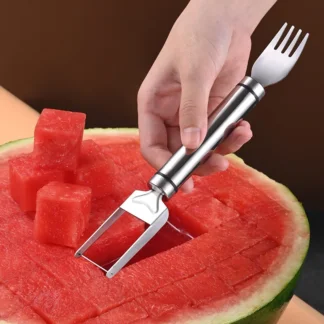 מזלג לחיתוך אבטיחים ומלונים דו צדדי לפריסה מדויקת