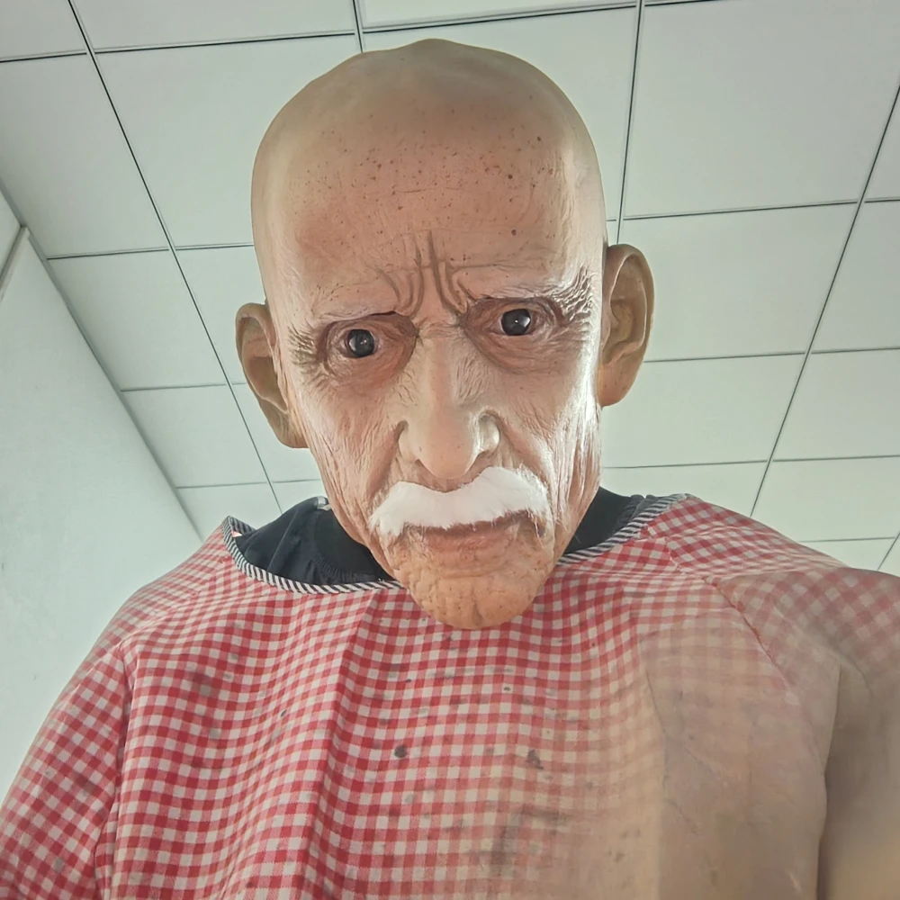 מסכת לטקס גבר מבוגר ריאליסטית עם שפם לתחפושות – תמונה 3