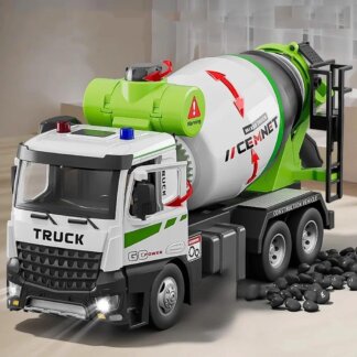 דגם משאית מערבלת בטון חשמלית 1:24 עם אורות ודלתות נפתחות