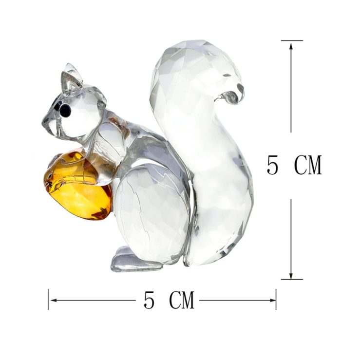 פסלון סנאי קריסטל לקישוט הבית ולמשקולת ניירות – תמונה 5
