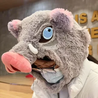 כרית צוואר לטיסה עם כובע מחמם בעיצוב חזיר בר