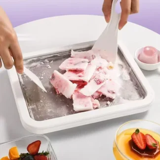 משטח להכנת גלידה מגולגלת ביתית ויוגורט קפוא בקלות