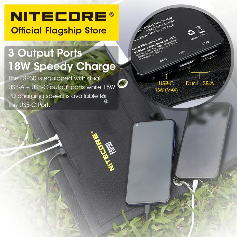 פאנל סולארי נייד עמיד למים עם USB ו-Type C לקמפינג וטיולים – תמונה 2