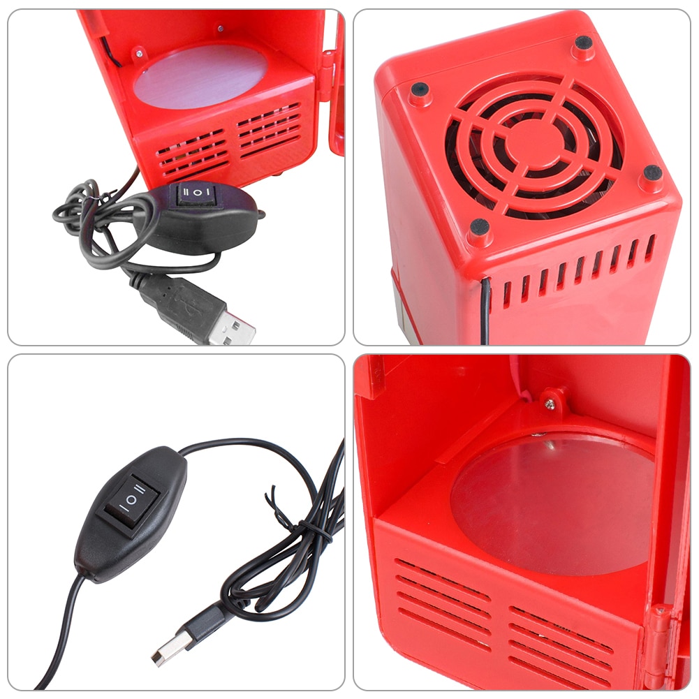 מיני מקרר לפחיות נייד עם חיבור USB לקירור וחימום – תמונה 5