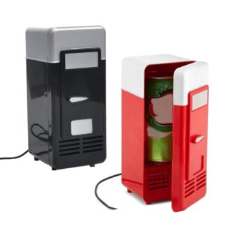 מיני מקרר לפחיות נייד עם חיבור USB לקירור וחימום