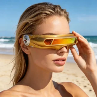 משקפי שמש סייברפאנק גיאומטריים עם הגנת UV400