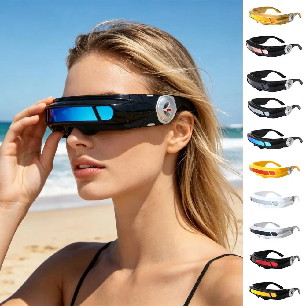משקפי שמש סייברפאנק גיאומטריים עם הגנת UV400 – תמונה 2