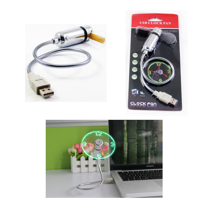 מאוורר USB עם שעון LED מובנה לנייד, לפטופ וטאבלט – תמונה 6