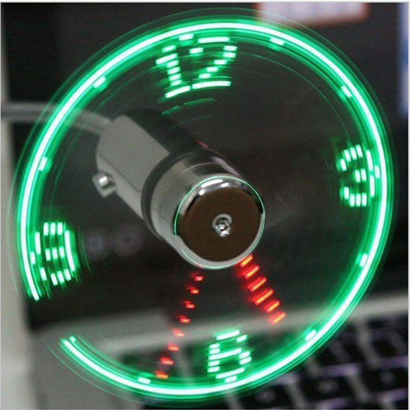 מאוורר USB עם שעון LED מובנה לנייד, לפטופ וטאבלט