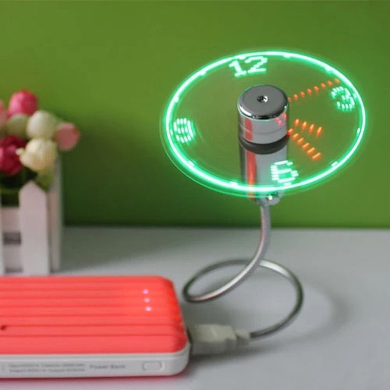 מאוורר USB עם שעון LED מובנה לנייד, לפטופ וטאבלט – תמונה 2