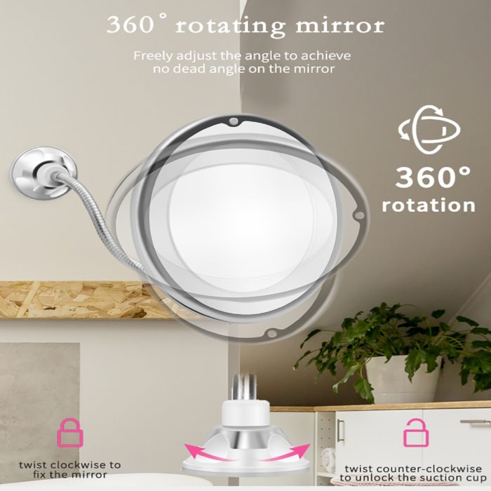 מראה מגדילה עם תאורת LED פי 7 ואקום ו-360 מעלות – תמונה 6