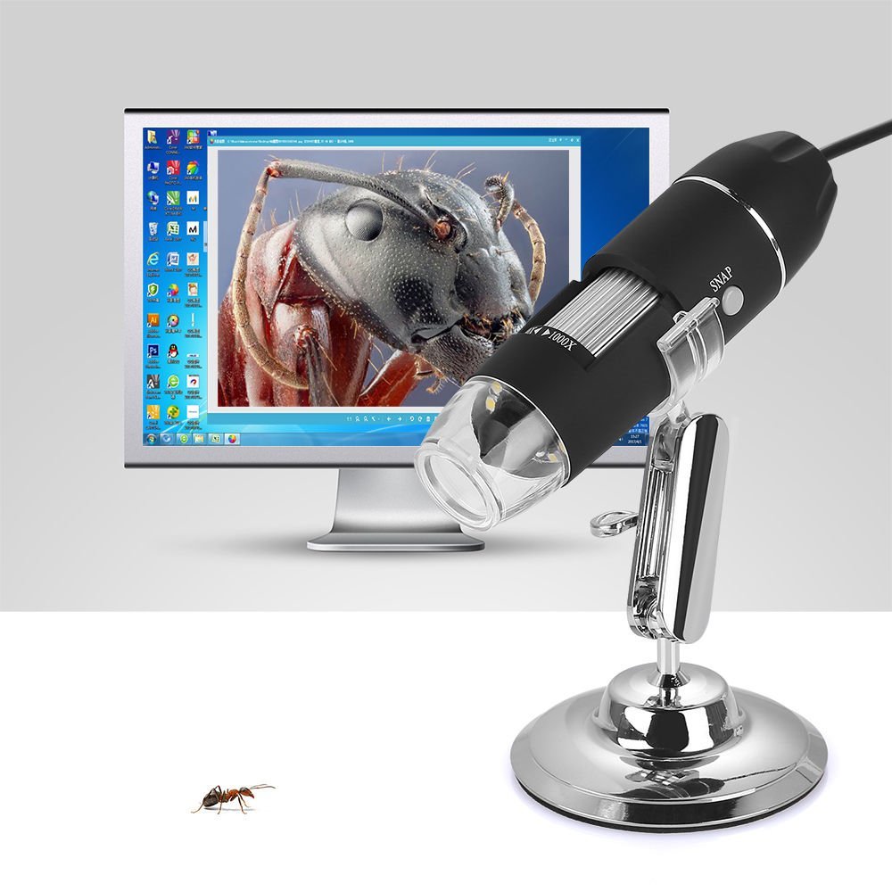 מצלמת מיקרוסקופ 1000X עם חיבור USB ותאורת LED – תמונה 3