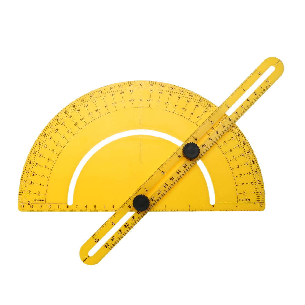 מד זווית וסרגל מדויק לסימון ומדידה מקצועית – תמונה 2