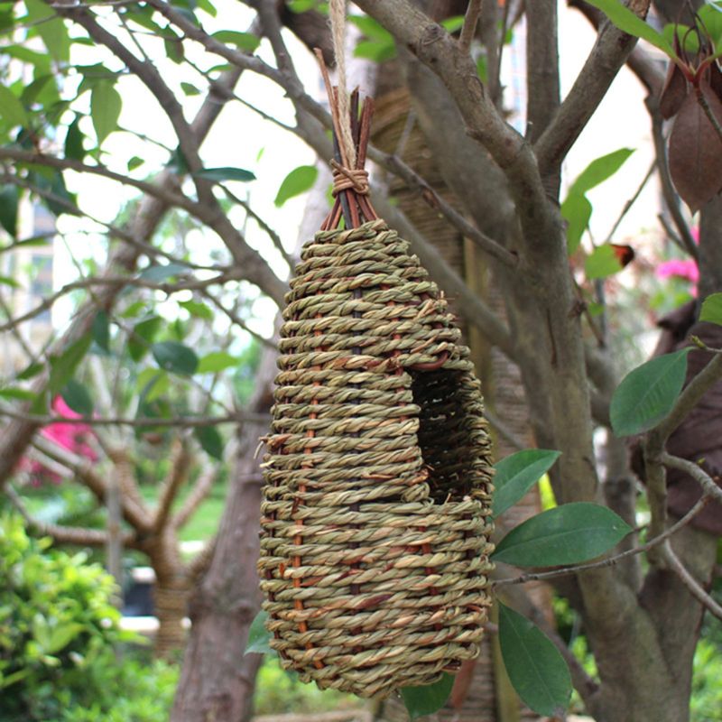 בית ציפורים טבעי לתלייה מעוצב מסיבים ללא פלסטיק