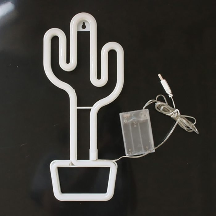 מנורת נאון קקטוס LED לחדר שינה - תאורת לילה עדינה – תמונה 5