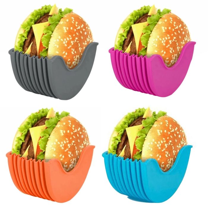 מחזיק המבורגר מסיליקון לאכילה נקייה ללא לכלוך בידיים – תמונה 6