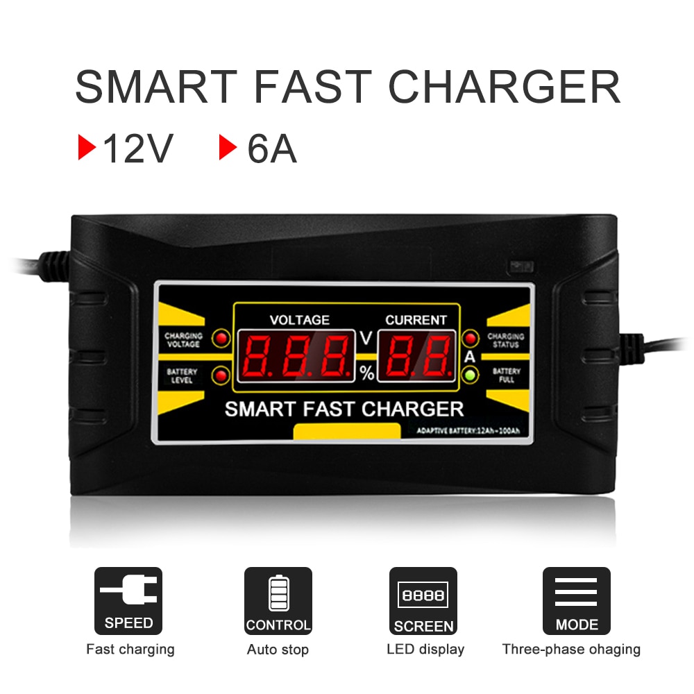 מטען ביתי למצברים עם עצירה אוטומטית וצג LCD – תמונה 3