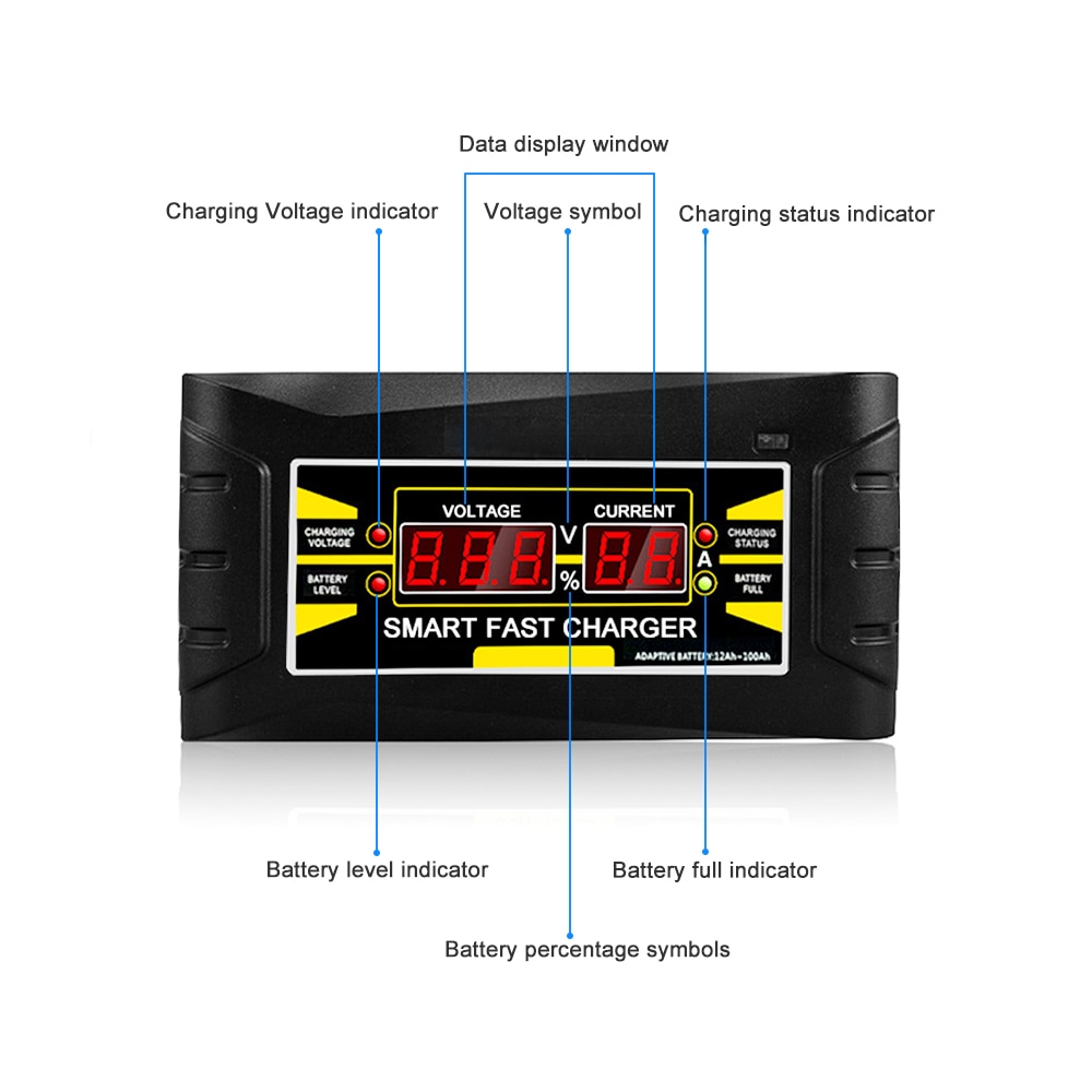מטען ביתי למצברים עם עצירה אוטומטית וצג LCD – תמונה 5
