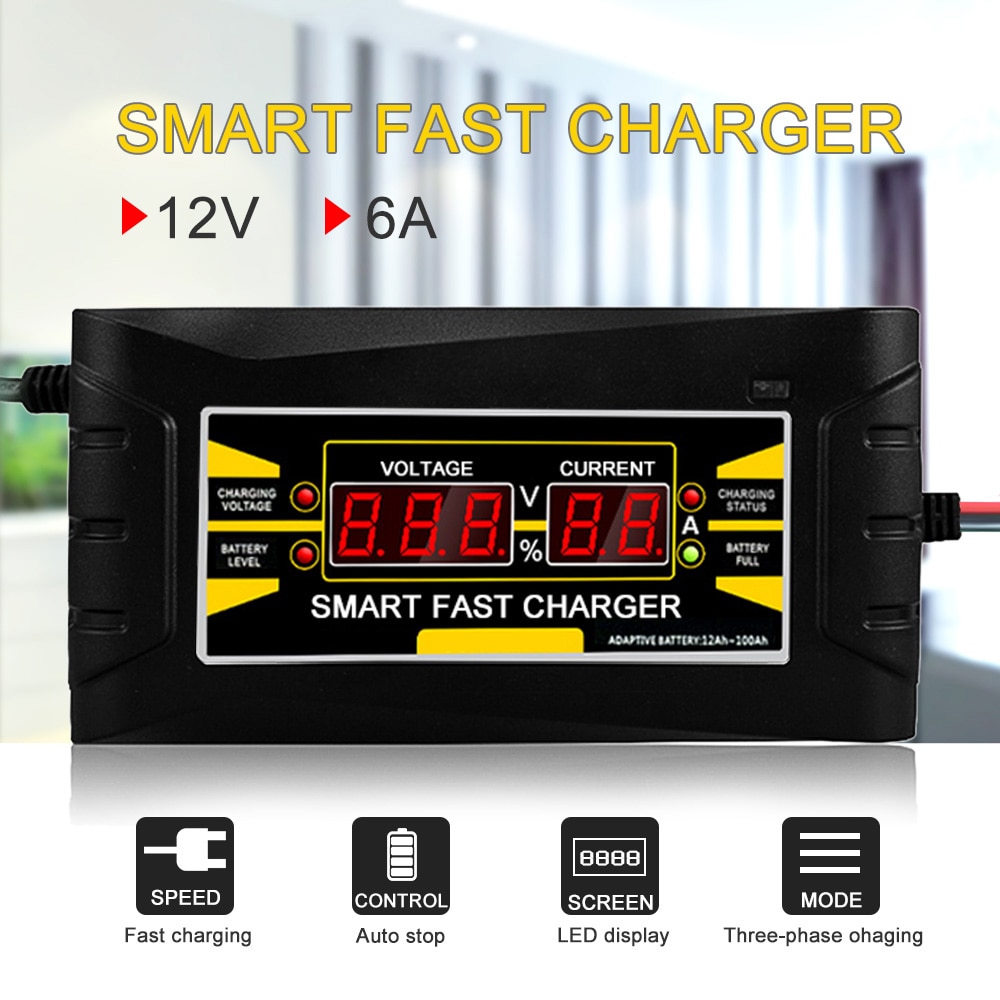 מטען ביתי למצברים עם עצירה אוטומטית וצג LCD – תמונה 2