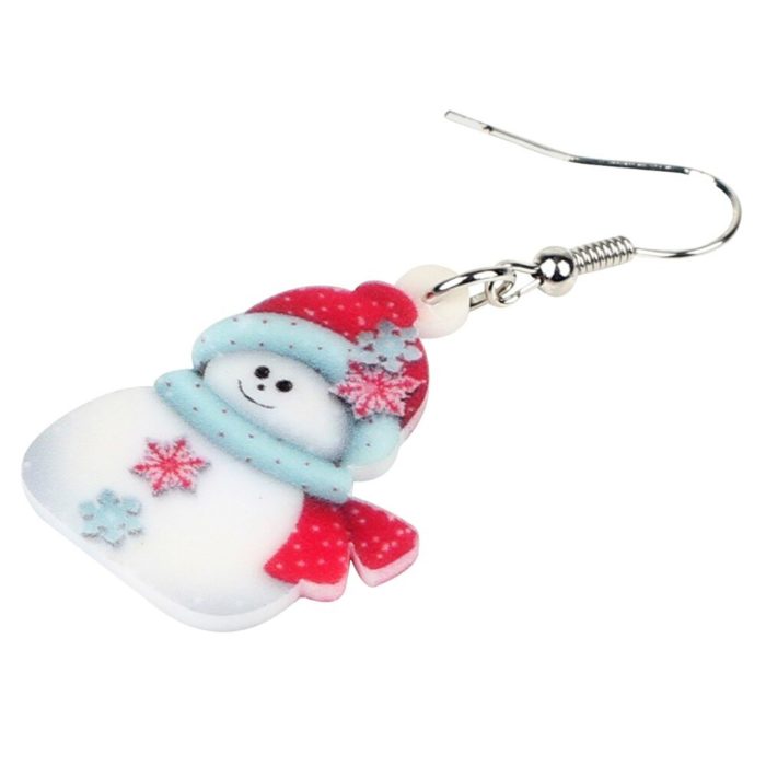 עגילי איש שלג חורפיים לנשים - עיצוב חמוד וקל לענידה – תמונה 2